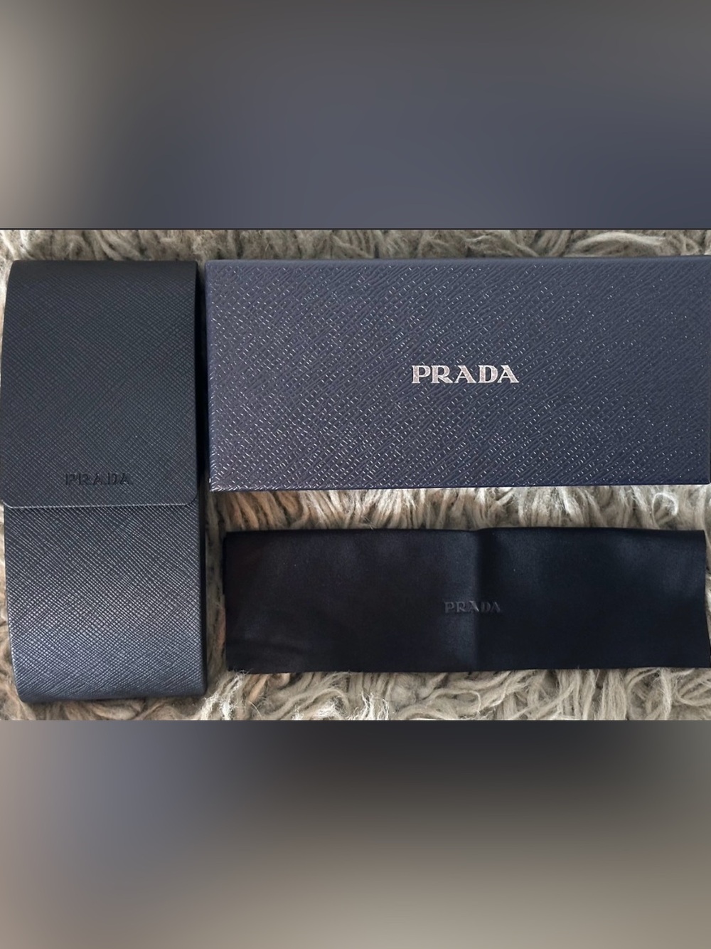 Prada Sunglasses Case, Box, and Lint Cloth